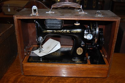 Lot 750 - Two vintage Singer Sewing machines