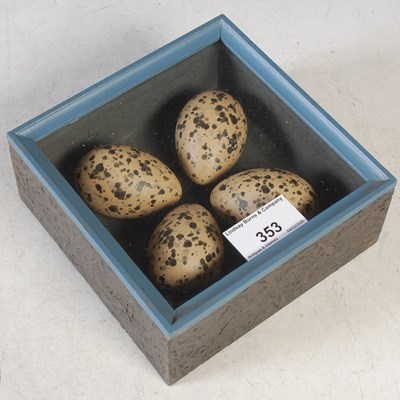 Lot 353 - A cased set of four Lapwing style painted...