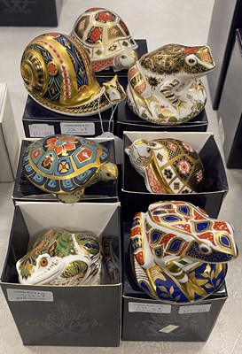 Lot 536 - A collection of seven Royal Crown Derby animal...
