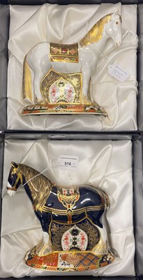 Lot 516 - Two Royal Crown Derby horse paperweights with...