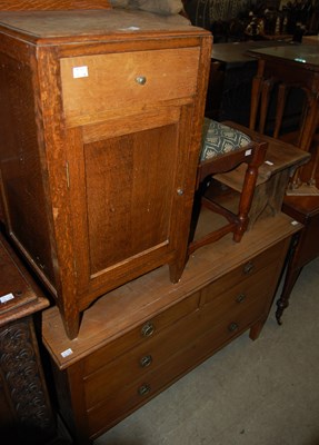 Lot 754 - An oak bedside locker, square upholstered...