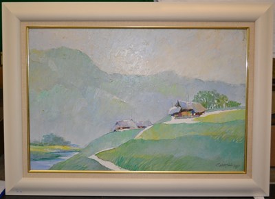 Lot 632 - Choosask (20th century) Alpine landscape in...