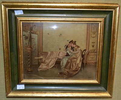 Lot 650 - A crystoleum depicting three girls reclining...