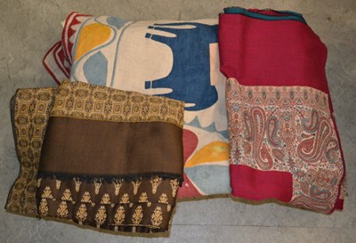 Lot 581 - A 20th century hand embroidered bedspread,...