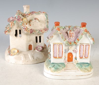Lot 444 - Two 19th century Staffordshire style pottery...