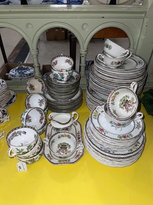 Lot 468 - A part Copeland Old Bow pattern part dinner...