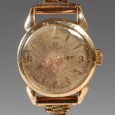 Lot 332 - A vintage ladies Omega yellow metal cased...
