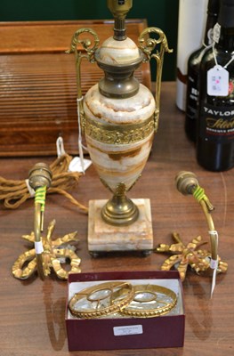 Lot 307 - A Neoclassical style marble and bronze lamp of...