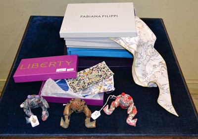 Lot 311 - A set of three Liberty of London beanbag frogs,...