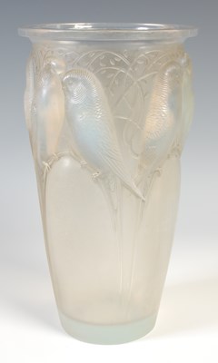 Lot 5 - Ceylan, a Lalique opalescent glass vase, wheel...