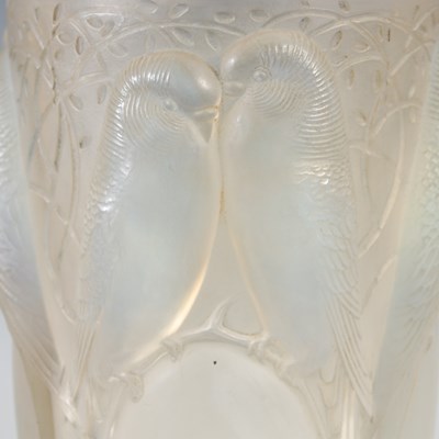 Lot 5 - Ceylan, a Lalique opalescent glass vase, wheel...