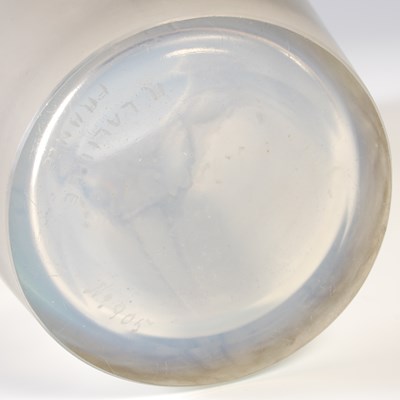 Lot 5 - Ceylan, a Lalique opalescent glass vase, wheel...