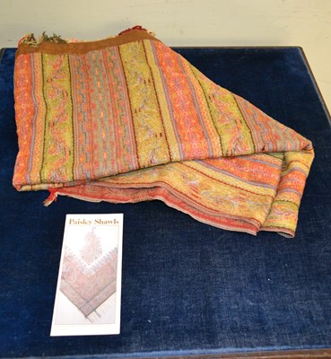 Lot 320 - A hand woven paisley pattern shawl, 'Woven for...
