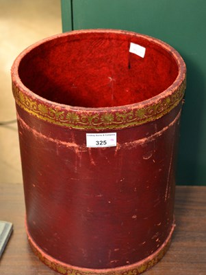 Lot 325 - A Country House red leather waste paper bin of...