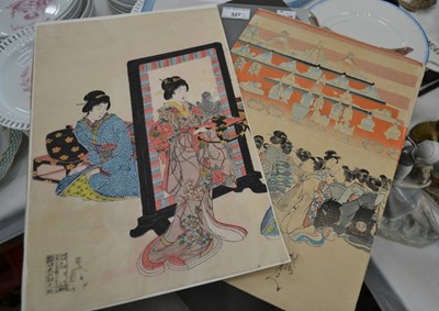 Lot 327 - Two 19th century/ later Japanese wood block...