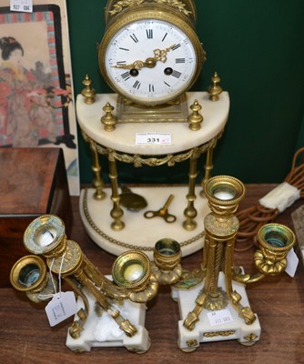 Lot 331 - A late 19th century gilt metal and marble...