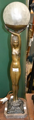 Lot 332 - An early 20th century bronzed spelter Art Deco...