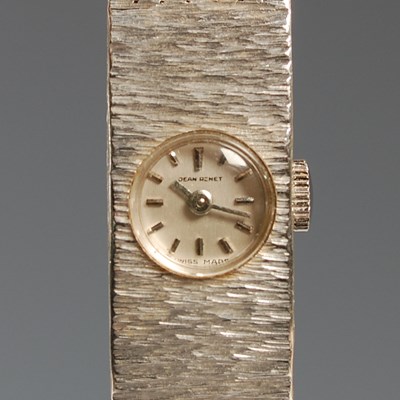 Lot 14 - A ladies Jean Renet 9ct white gold bracelet...