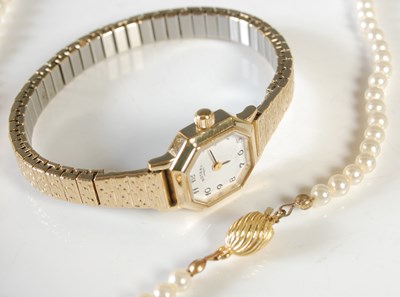 Lot 22 - A ladies gold plated Rotary quartz bracelet...