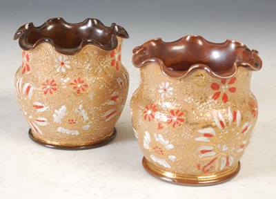Lot 359 - A pair of Royal Doulton stoneware vases with...
