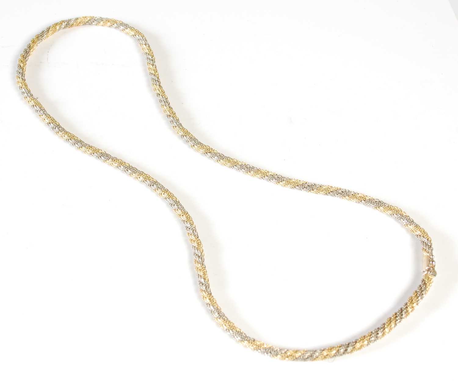 Lot 40 - An 18ct gold two colour rope twist necklace,...