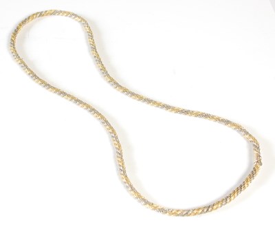 Lot 40 - An 18ct gold two colour rope twist necklace,...