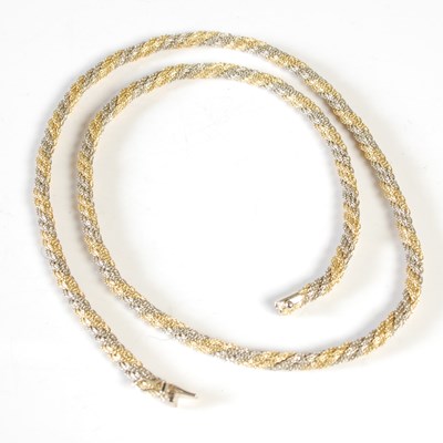 Lot 40 - An 18ct gold two colour rope twist necklace,...