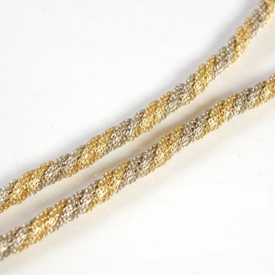 Lot 40 - An 18ct gold two colour rope twist necklace,...