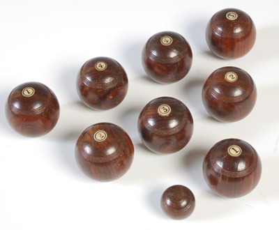 Lot 68 - A group of nine antique Lignum Vitae miniature...