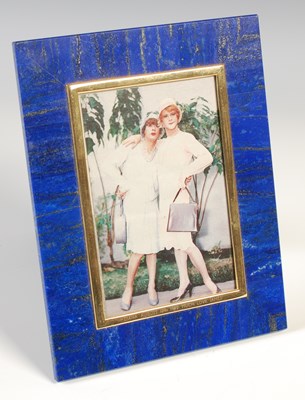 Lot 85 - A lapis lazuli and gilt metal mounted strut...