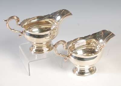 Lot 86 - A pair of Glasgow silver sauce boats, 17.5...