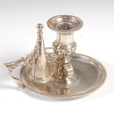 Lot 87 - A George III silver chamber candlestick,...
