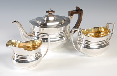 Lot 93 - An Edwardian silver three piece tea service,...