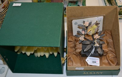 Lot 368 - An Albany Fine China gold crest bird sculpture,...