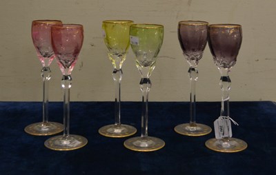 Lot 390 - A set of six early 20th century clear,...