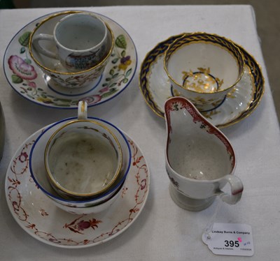 Lot 395 - A selection of antique English tea wares, to...