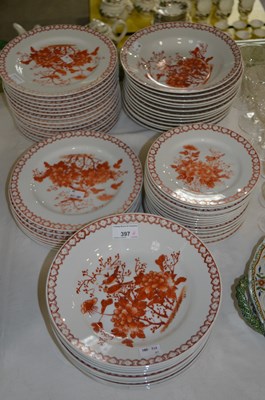 Lot 397 - A part ceramic dinner service, hand painted...