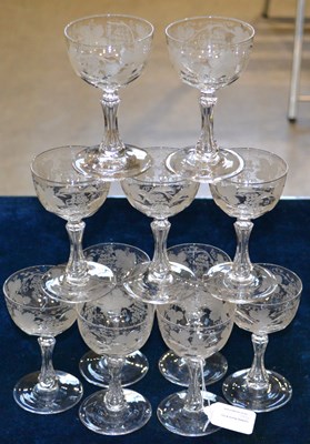 Lot 400 - A group of twelve 19th century cut glass port...