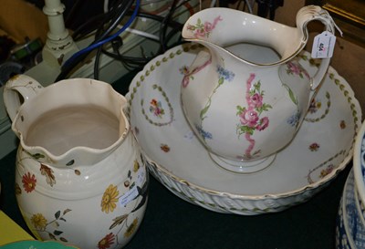 Lot 404 - A Booth's ceramic water jug decorated with...