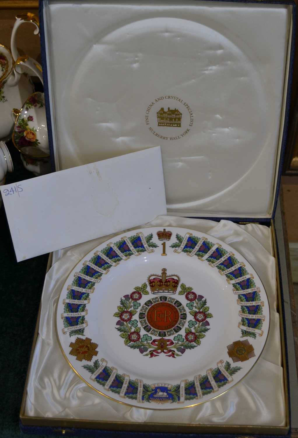Lot 407 - A Spode Royal Scots ceramic plate, limited