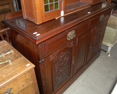Lot 781 - An Art Nouveau mahogany sideboard with two...