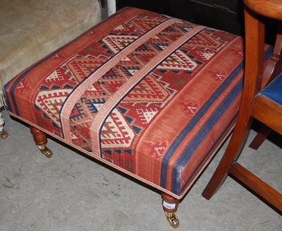 Lot 784 - A modern Kelim style square upholstered...