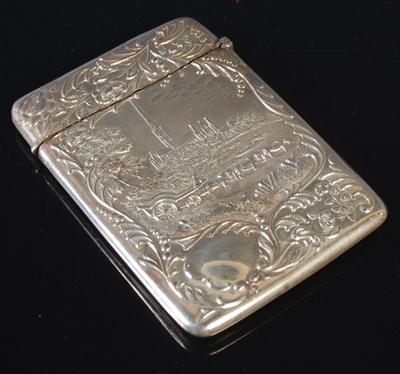 Lot 108 - An Edwardian silver 'castle top' calling card...