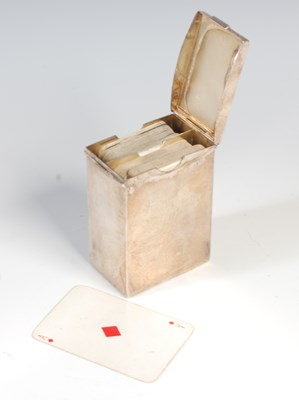 Lot 114 - A Chester silver playing card box, of...