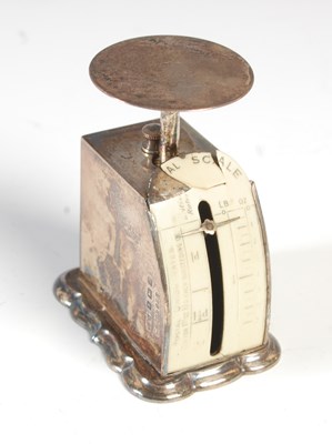 Lot 115 - A Birmingham silver desk top postage scale,...
