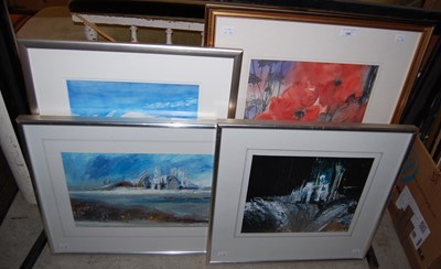 Lot 786 - David Graham, Poppies, watercolour, signed...