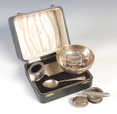 Lot 122 - A cased Birmingham silver overlaid child's...