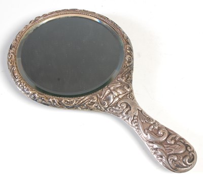 Lot 130 - A Birmingham silver backed handheld dressing...