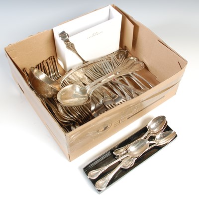 Lot 131 - A Victorian silver canteen of flatware, London,...