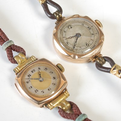 Lot 150 - Two vintage ladies 9ct gold cased wristwatches,...